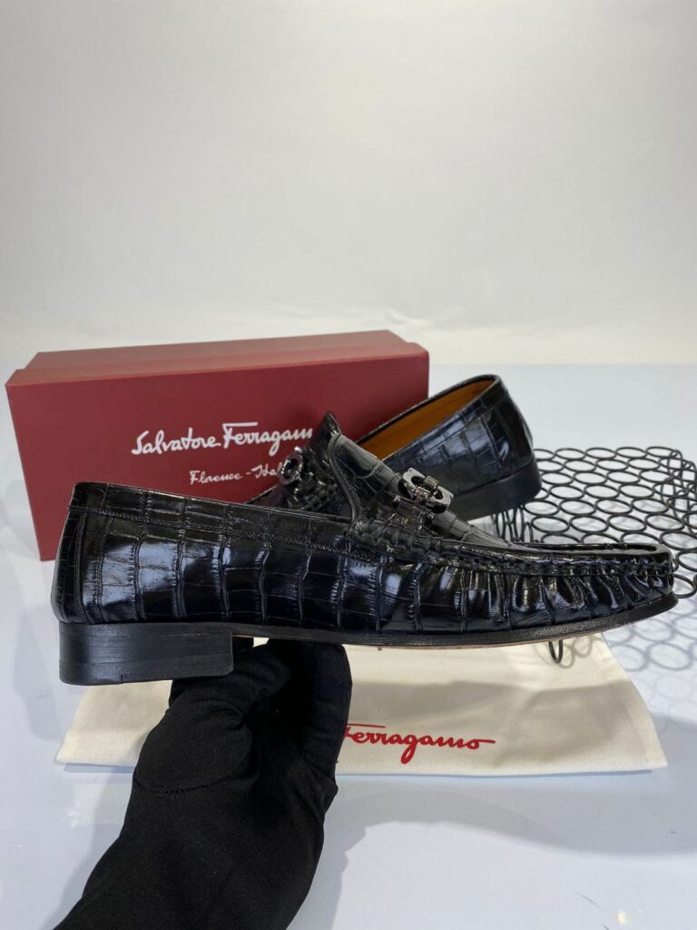 salvatore ferragamo ayakkabi erkek loafer crocco siyah