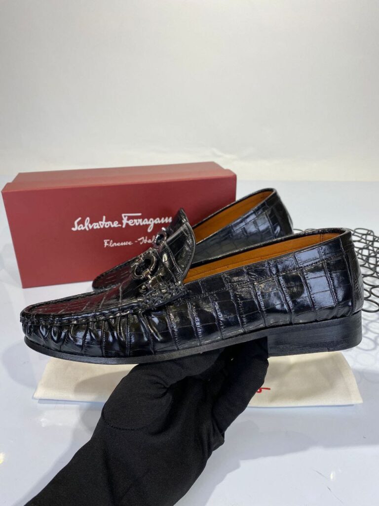 salvatore ferragamo ayakkabi erkek loafer crocco siyah
