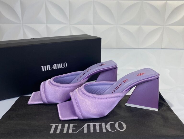 the attico terlik lila saten topuklu 7.5 cm