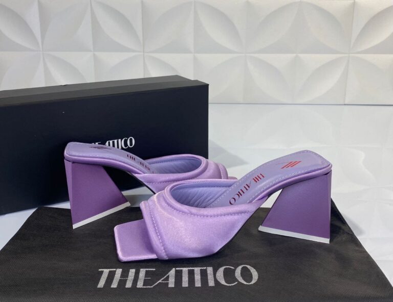 the attico terlik lila saten topuklu 7.5 cm
