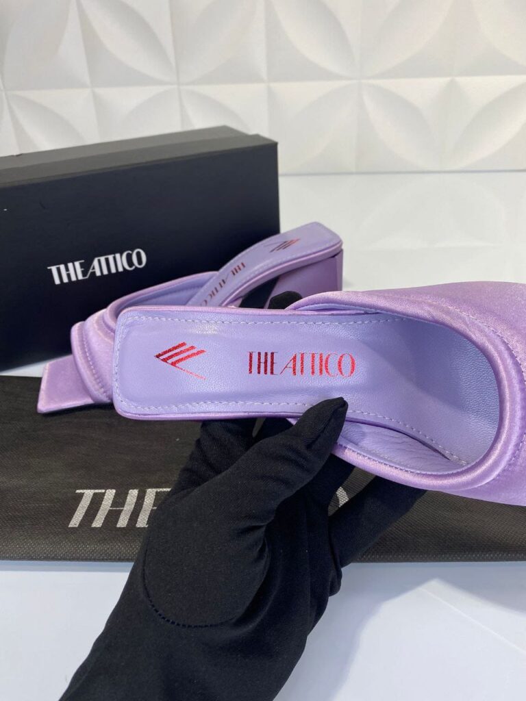 the attico terlik lila saten topuklu 7.5 cm