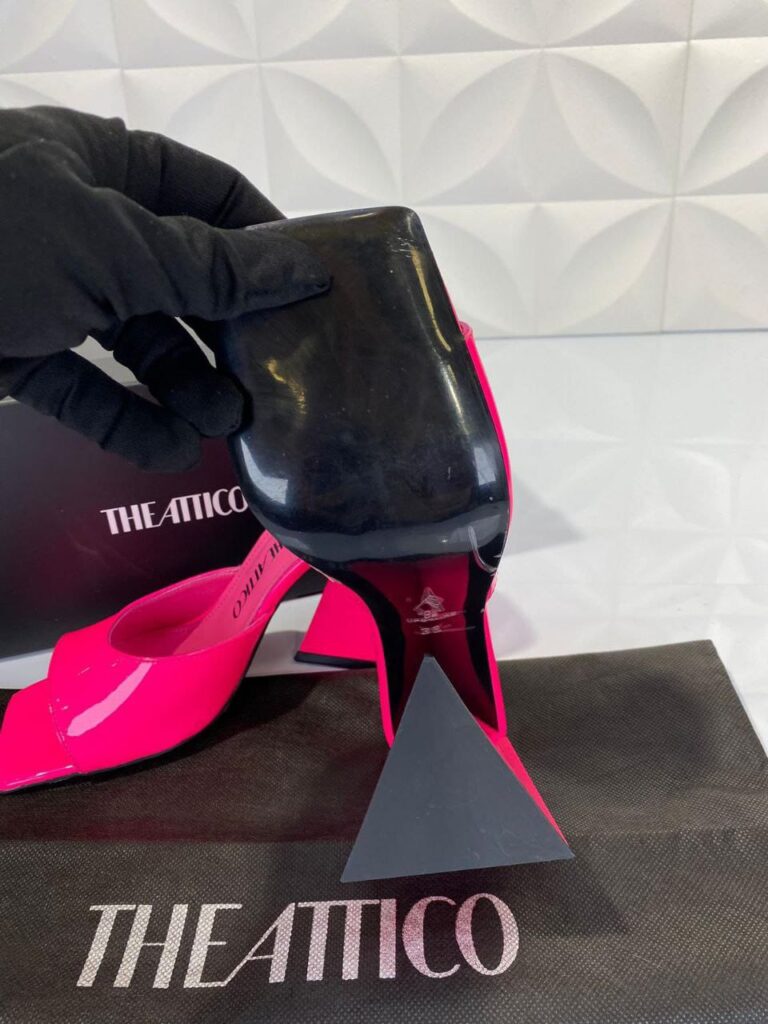 the attico terlik pembe rugan topuklu 10 cm