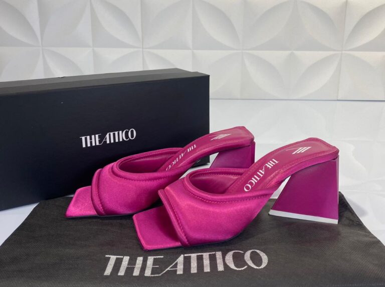 the attico terlik pembe saten topuklu 7.5 cm