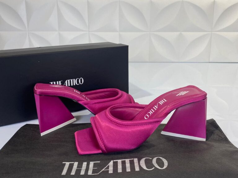 the attico terlik pembe saten topuklu 7.5 cm