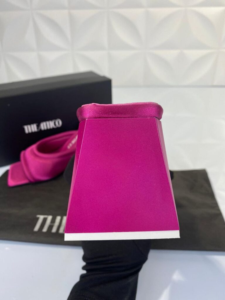 the attico terlik pembe saten topuklu 7.5 cm