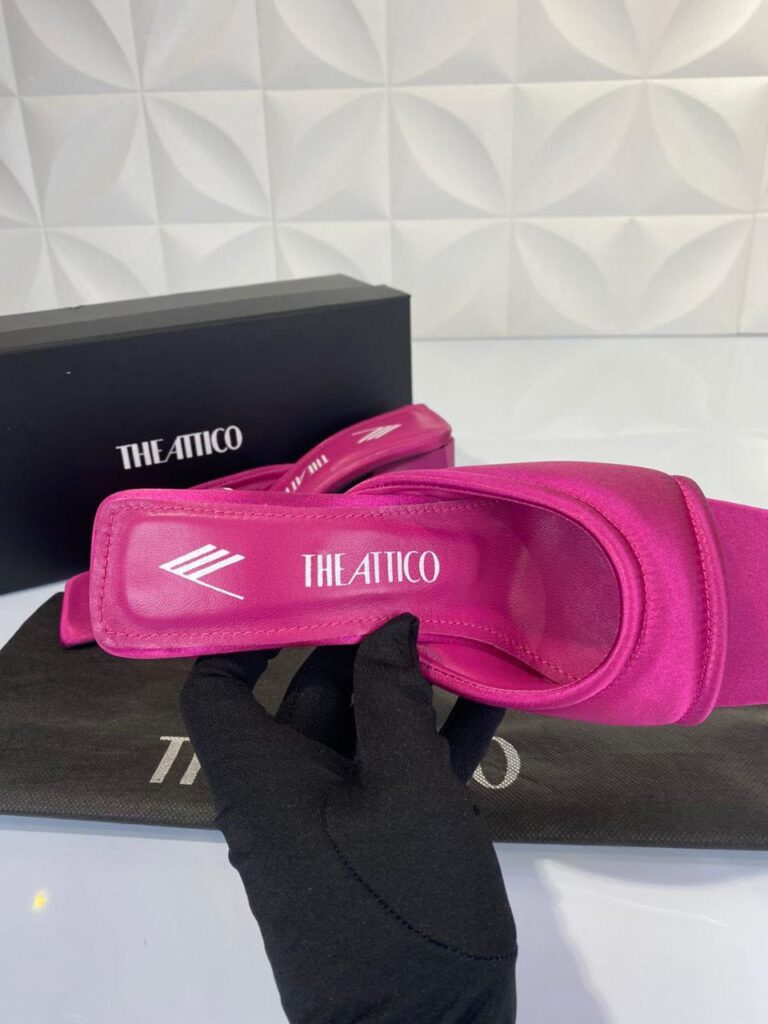 the attico terlik pembe saten topuklu 7.5 cm