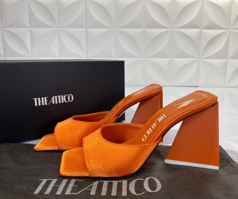 the attico terlik turuncu saten 10 cm