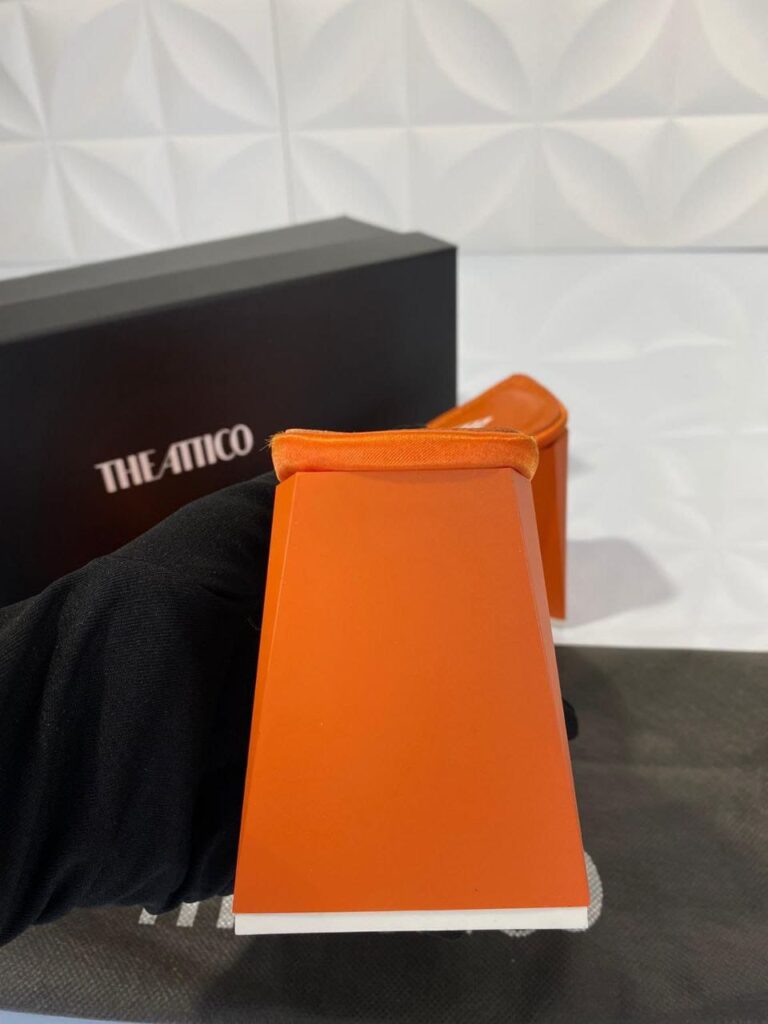 the attico terlik turuncu saten 10 cm