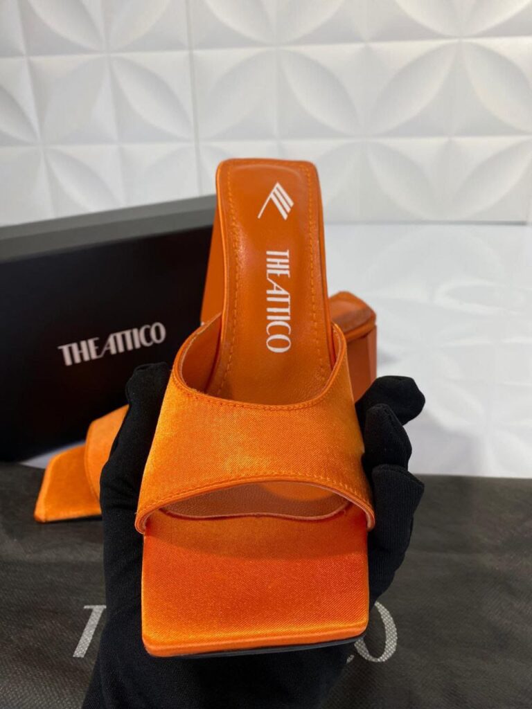 the attico terlik turuncu saten 10 cm