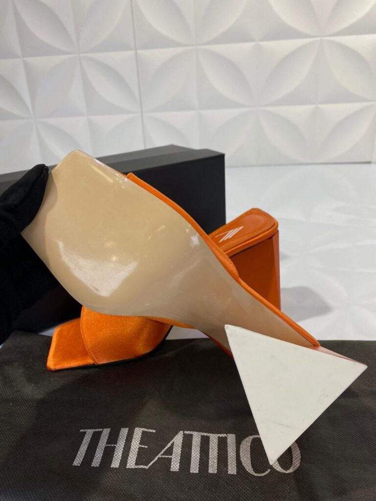 the attico terlik turuncu saten 10 cm