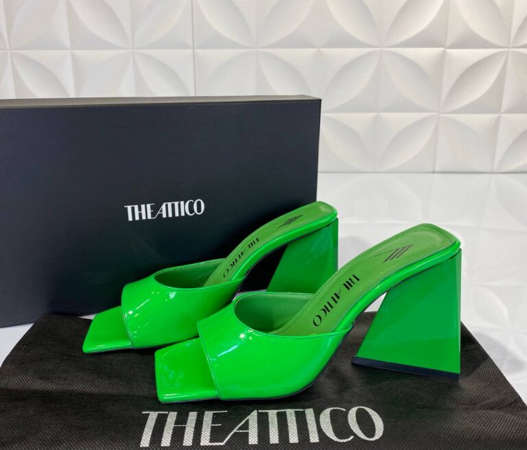 the attico terlik yesil rugan topuklu 10 cm