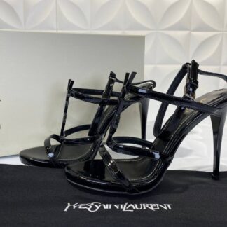 yves saint laurent ayakkabi siyah rugan topuk 9 cm fantastic