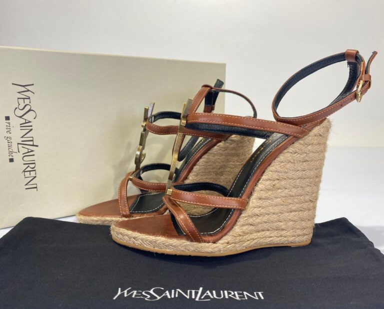 yves saint laurent ayakkabi taba topuklu sandalet 9 cm
