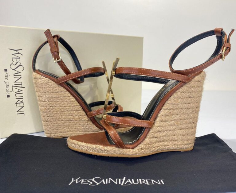 yves saint laurent ayakkabi taba topuklu sandalet 9 cm