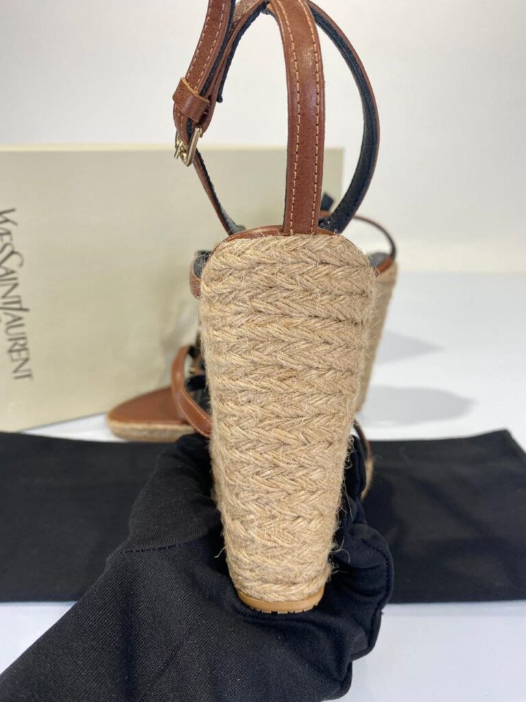 yves saint laurent ayakkabi taba topuklu sandalet 9 cm