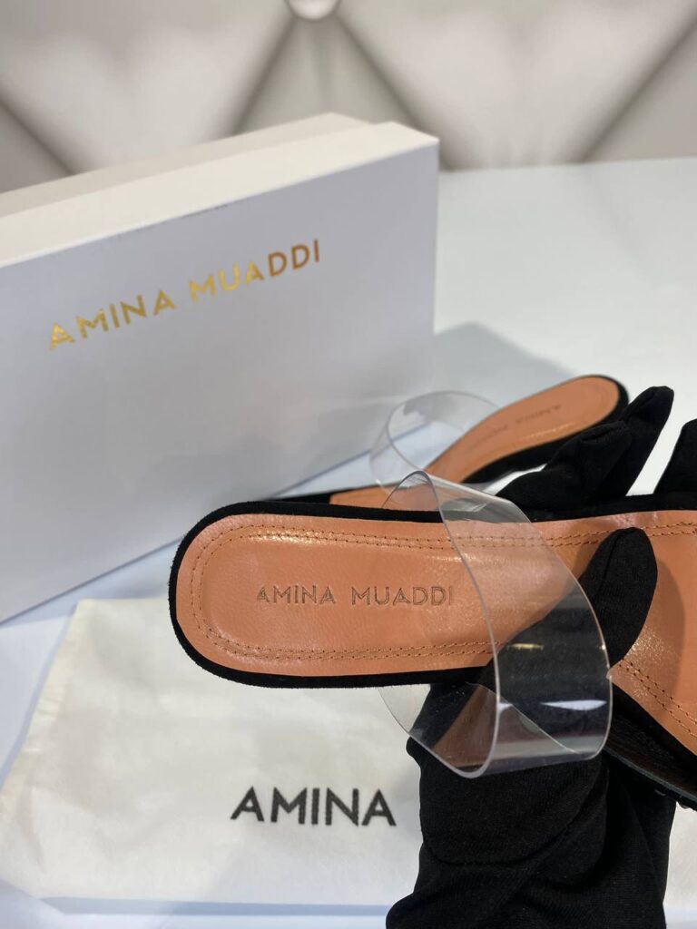 amina muaddi ayakkabi topuklu pumps siyah suet tasli 10cm ithal