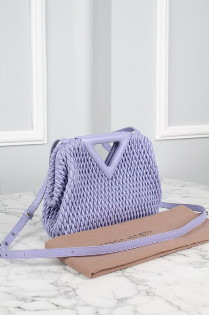 bottega veneta canta point lila hakiki deri ithal 22x16x8 cm vip