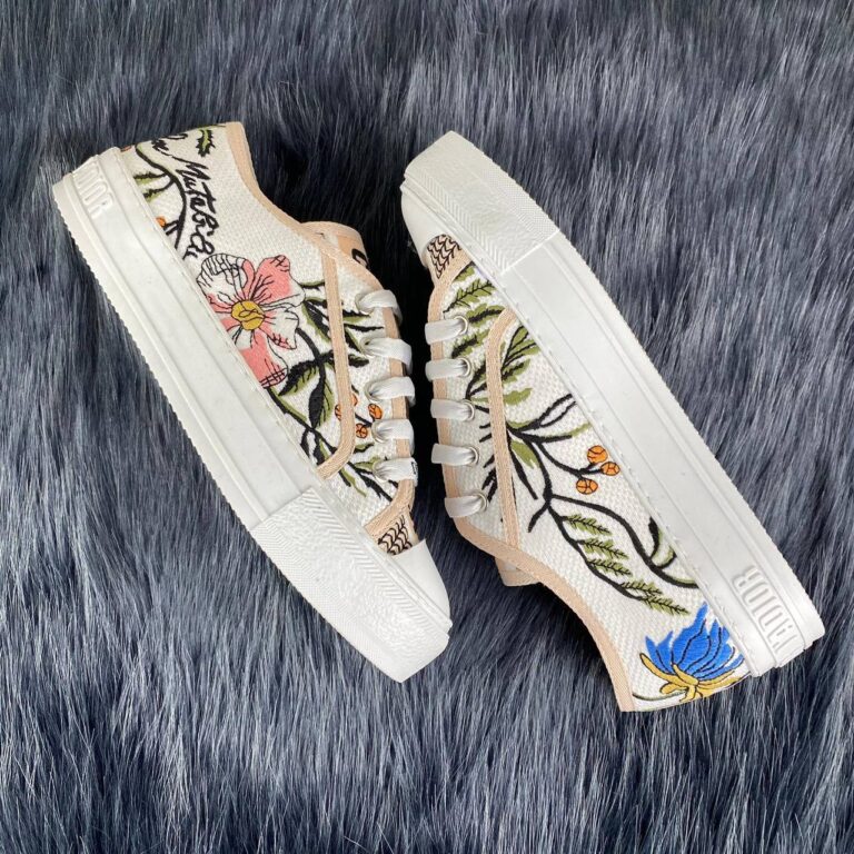 christian dior ayakkabi walk n floral sneaker deri cicek desen