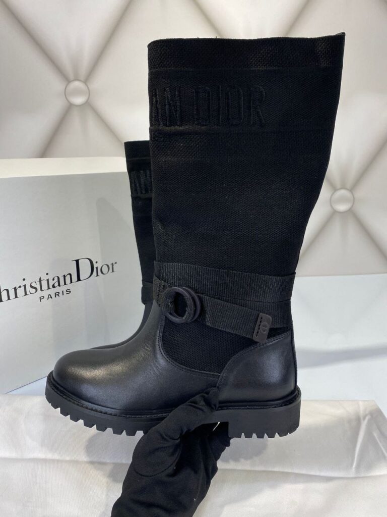 christian dior bot cizme d major siyah deri