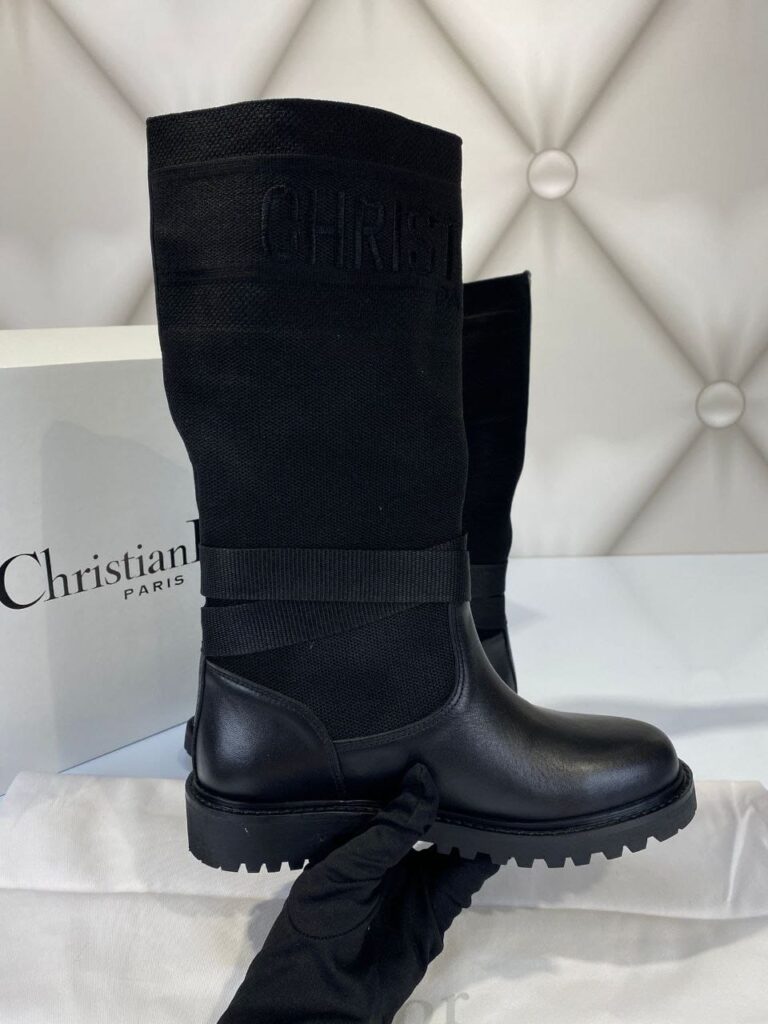 christian dior bot cizme d major siyah deri
