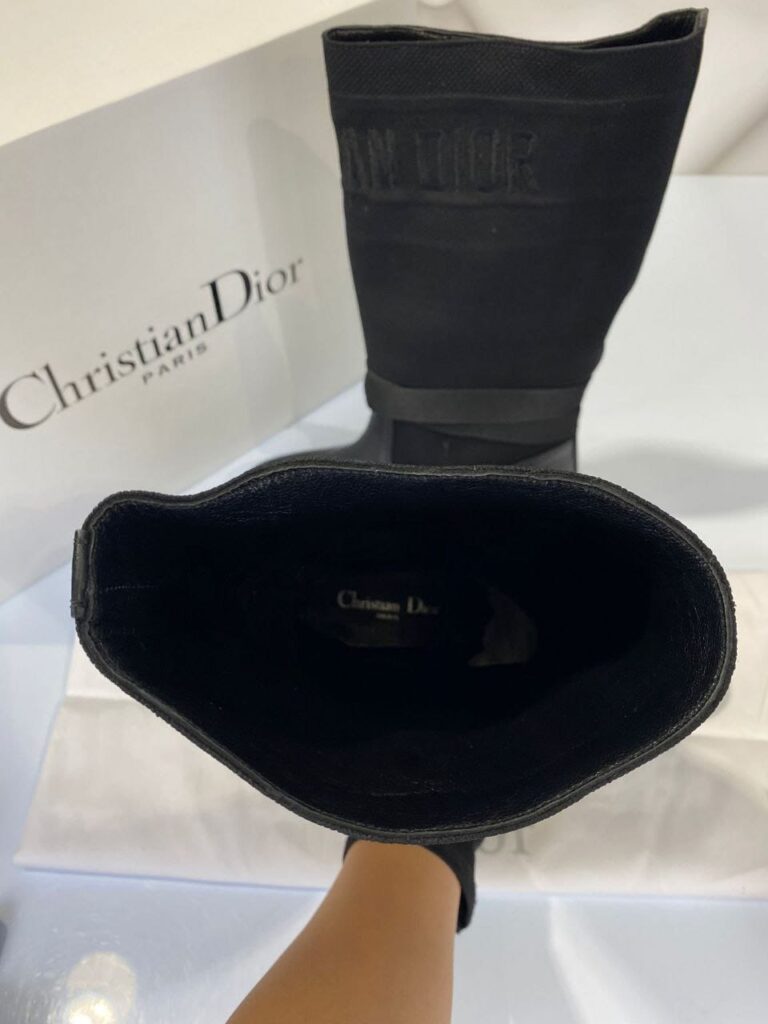christian dior bot cizme d major siyah deri