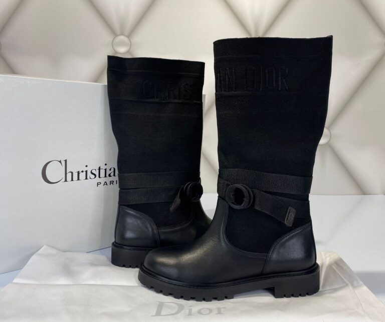 christian dior bot cizme d major siyah deri