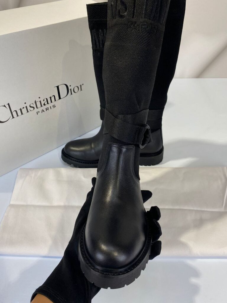 christian dior bot cizme d major siyah deri
