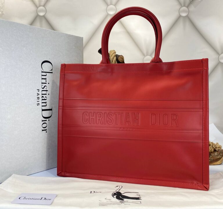 christian dior canta book tote kirmizi hakiki deri 42x36 vip