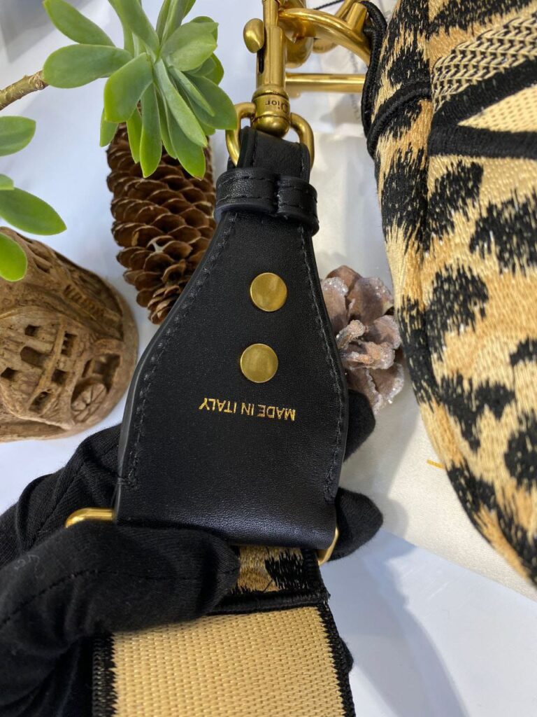 christian dior canta saddle leopar askili 25x20 cm ithal deri