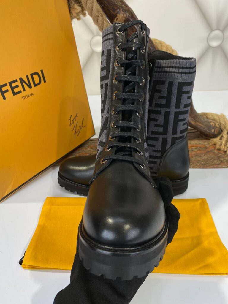 fendi bot siyah gri ic dis deri ithal