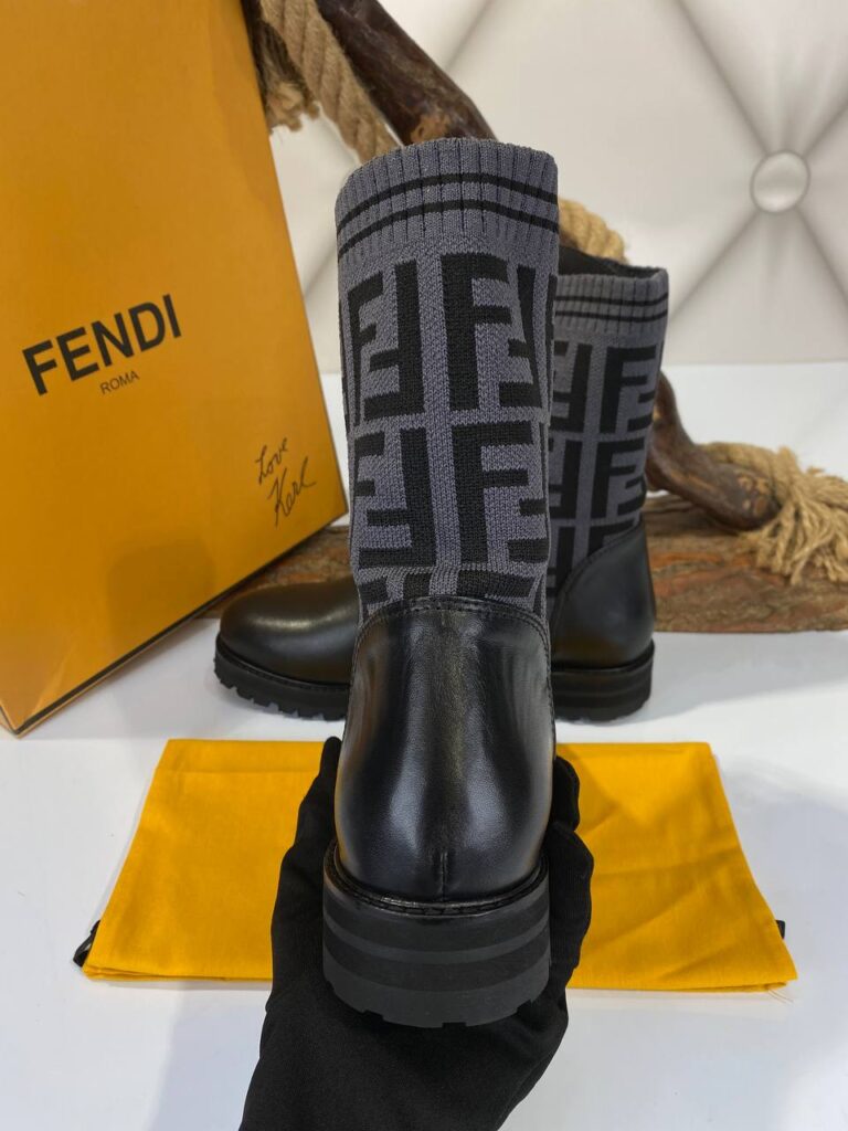 fendi bot siyah gri ic dis deri ithal