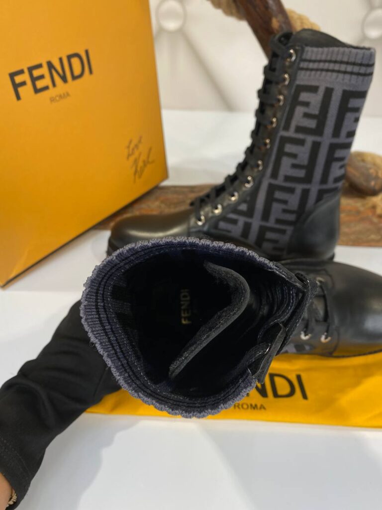 fendi bot siyah gri ic dis deri ithal