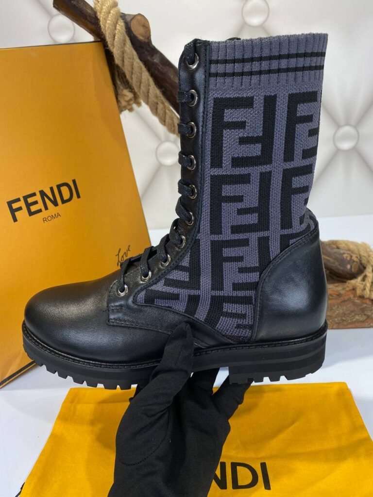 fendi bot siyah gri ic dis deri ithal