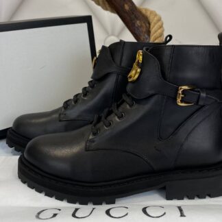 gucci bot classic logo siyah ic dis deri ithal