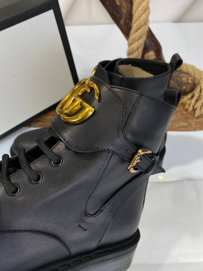 gucci bot classic logo siyah ic dis deri ithal