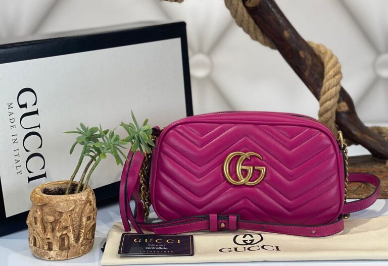 gucci canta marmont messenger fusya pembe 24x14x8 cm