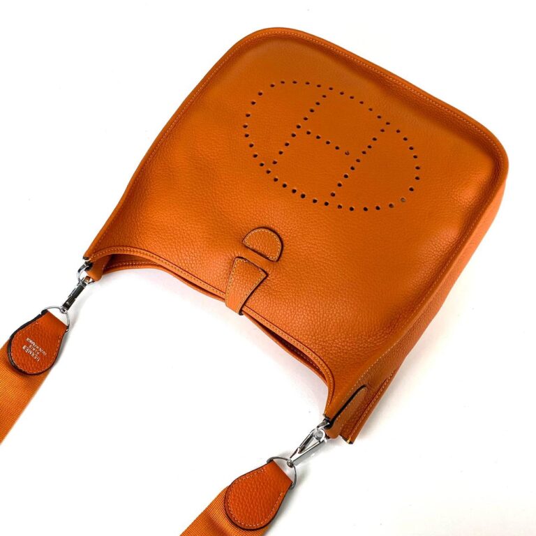 hermes canta ithal hakiki deri evelyne buyuk boy turuncu 30x29x6 cm