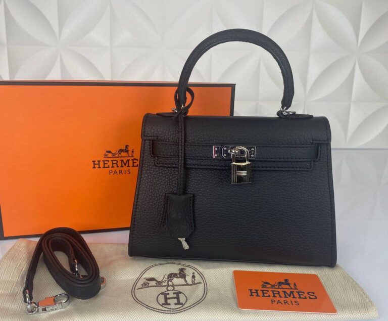 hermes canta kelly 22 cm siyah silver