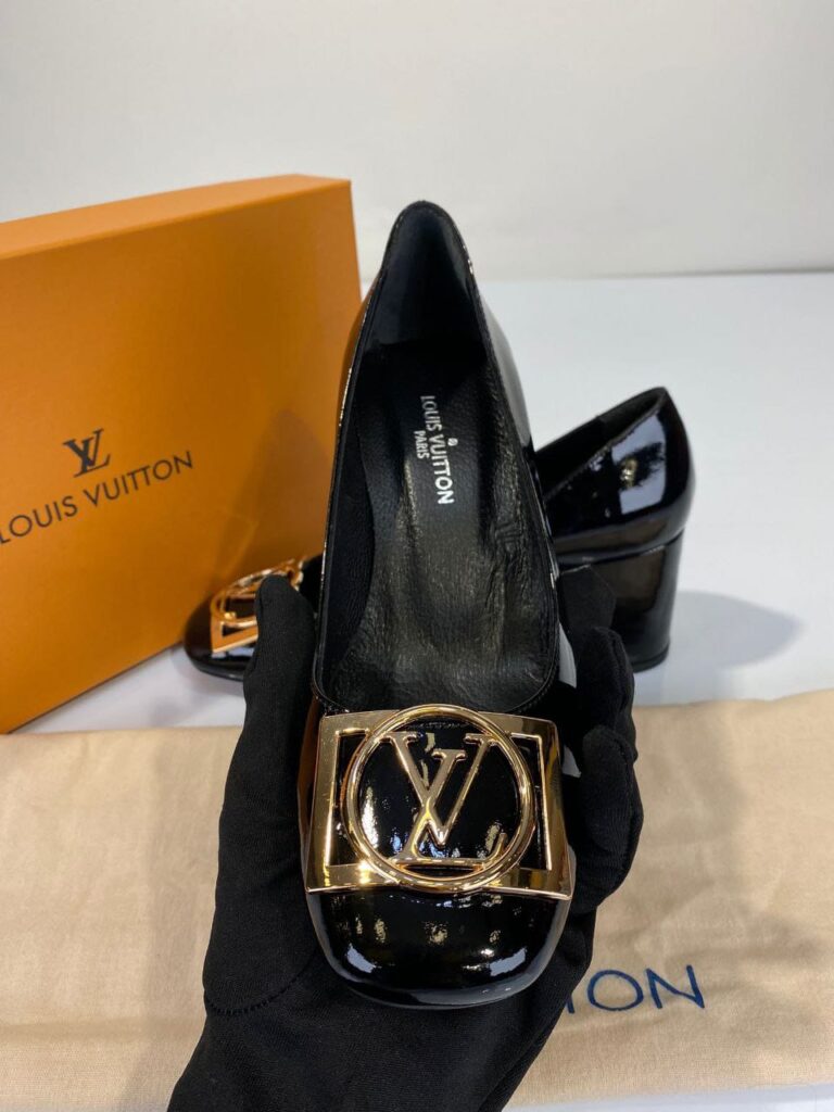 louis vuitton ayakkabi madeleine siyah topuklu 7 cm hakiki deri