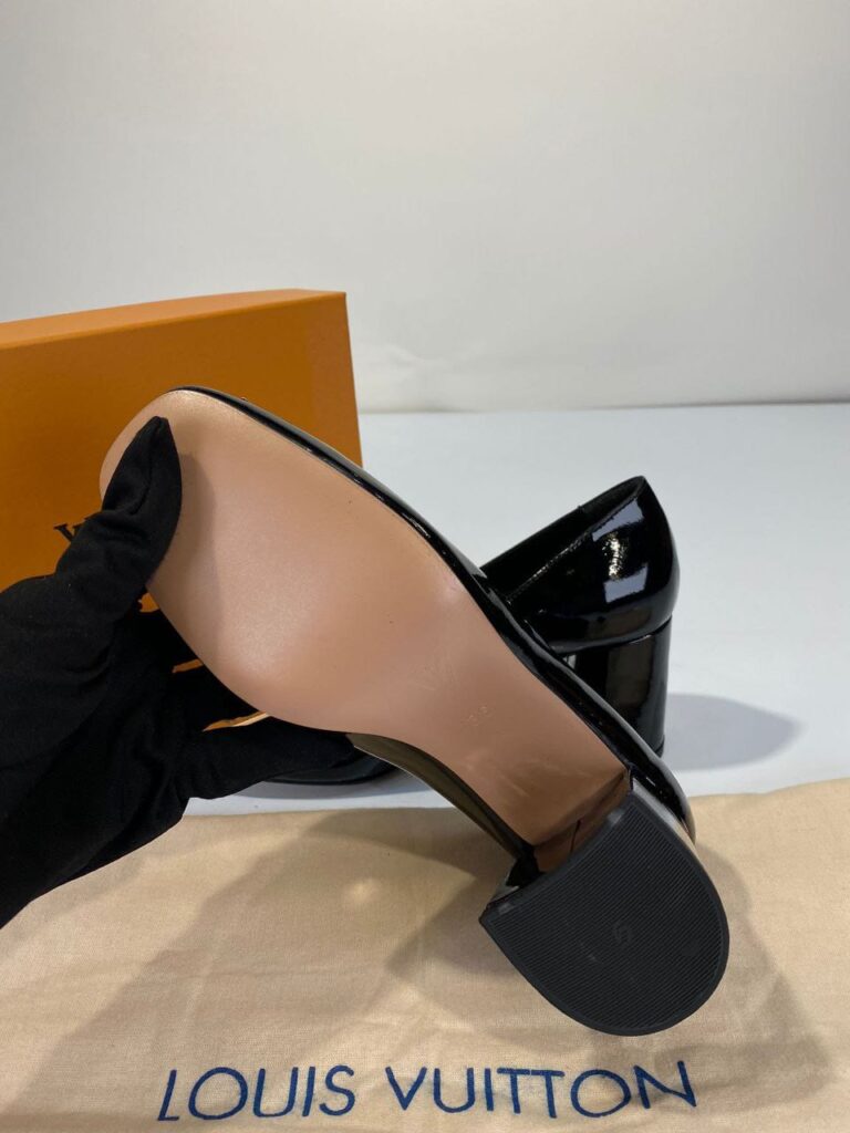 louis vuitton ayakkabi madeleine siyah topuklu 7 cm hakiki deri