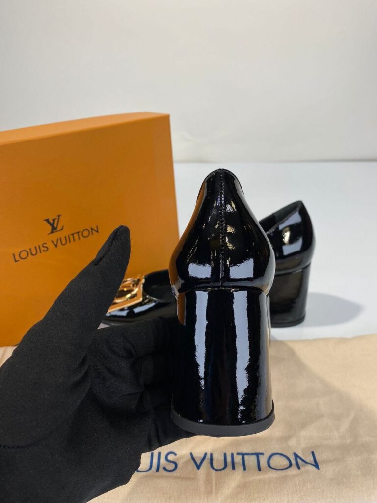 louis vuitton ayakkabi madeleine siyah topuklu 7 cm hakiki deri