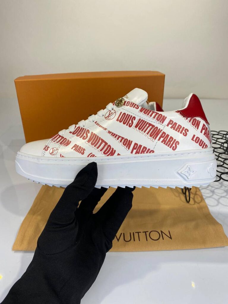 louis vuitton ayakkabi sneakers timeout beyaz kirmizi
