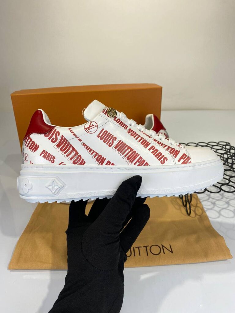 louis vuitton ayakkabi sneakers timeout beyaz kirmizi