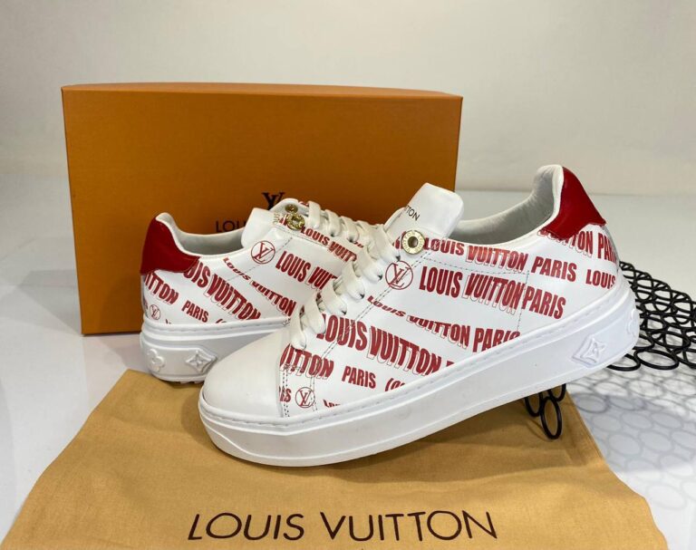 louis vuitton ayakkabi sneakers timeout beyaz kirmizi