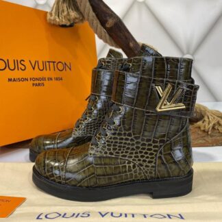 louis vuitton bot haki yesil croco ic dis deri ithal