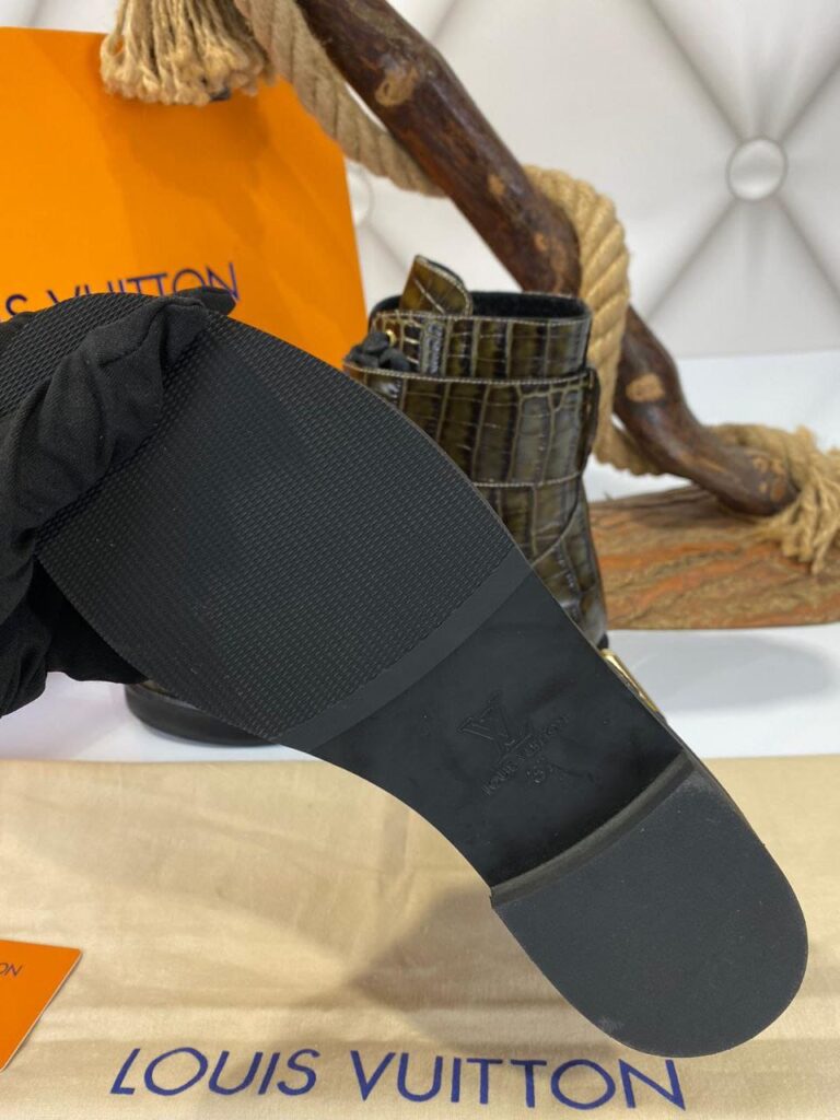 louis vuitton bot haki yesil croco ic dis deri ithal