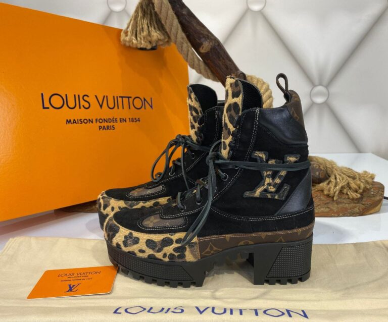 louis vuitton bot monogram leopar desenli