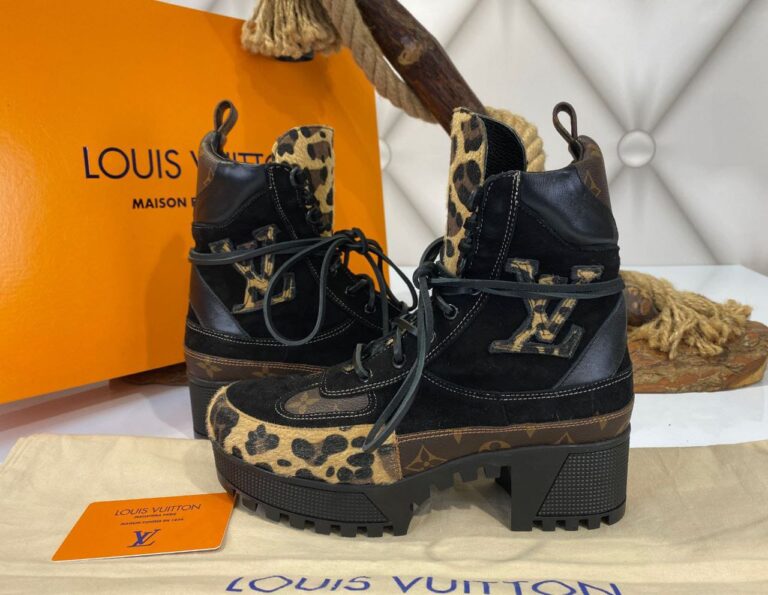 louis vuitton bot monogram leopar desenli
