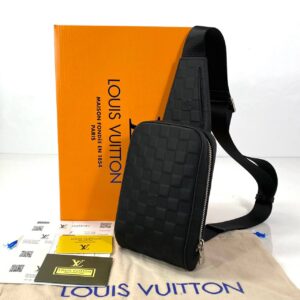 louis vuitton canta geronimos erkek omuz siyah damier infiniti hakiki deri ithal 19x11x5 cm