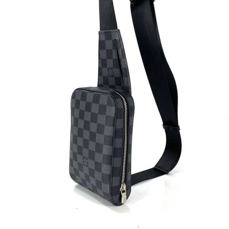 louis vuitton canta geronimos erkek omuz siyah gri damier hakiki deri ithal 19x11x5 cm